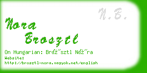 nora brosztl business card